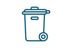 A trash can for scrapping unwanted furniture.